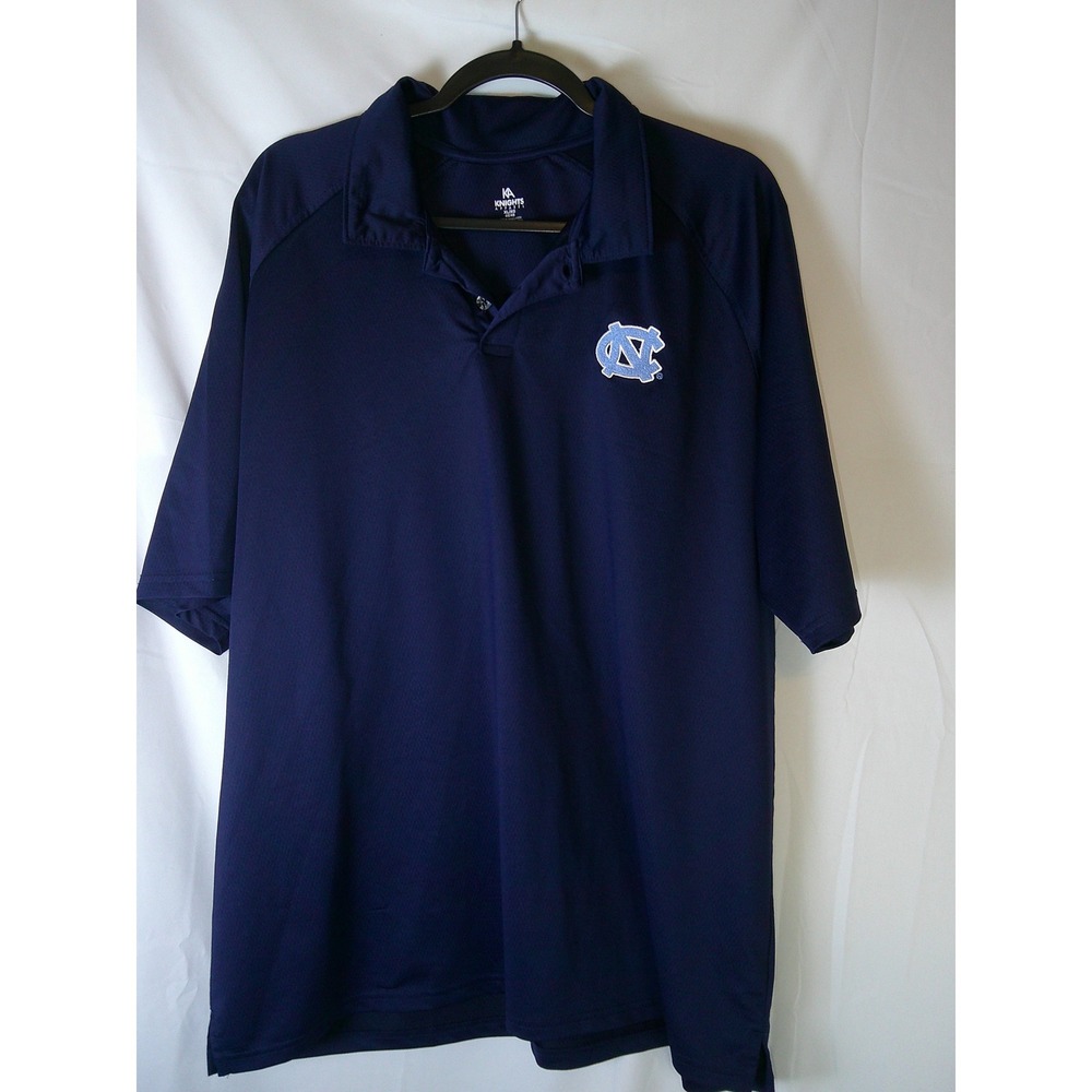 Knights Apparel UNC Tar Heels Mens XL Navy Blue Performance Polo Shirt Logo